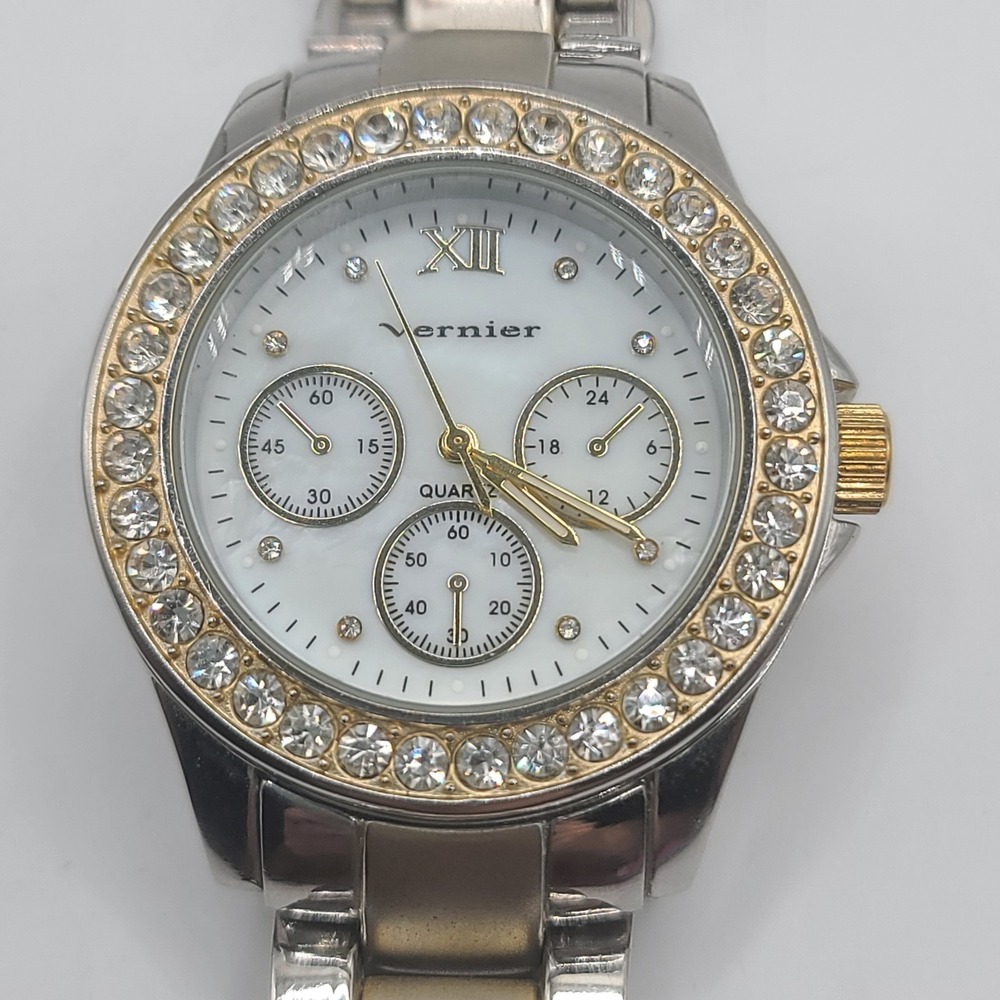 Vintage Vernier Watch Rhinestones‎ NEEDS BATTERY